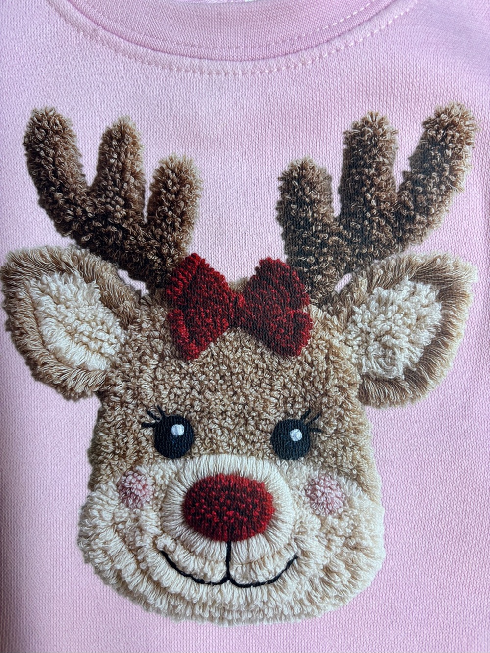 Rabbit Skins Pink Toddler Reindeer Appliqué Shirt